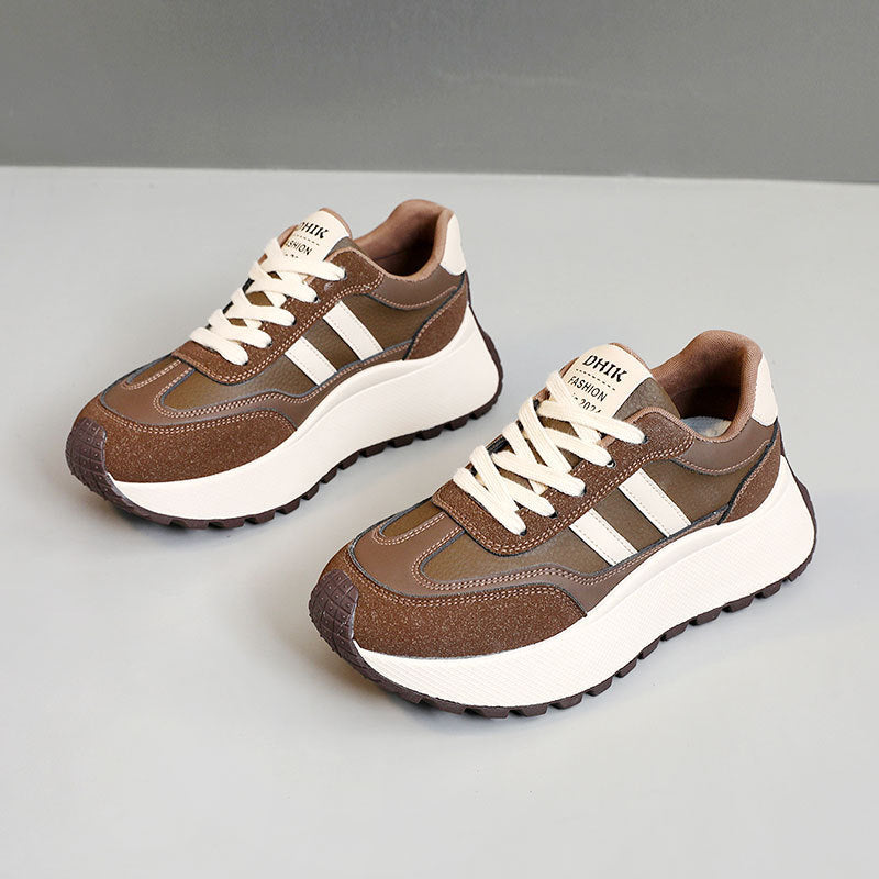 Damen Sneaker Hochplateau Atmungsaktiv Sportlich