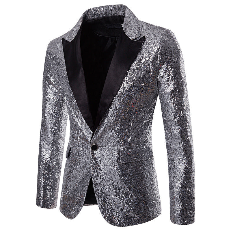 Herren Blazer Pailletten Elegant Modern Schnitt