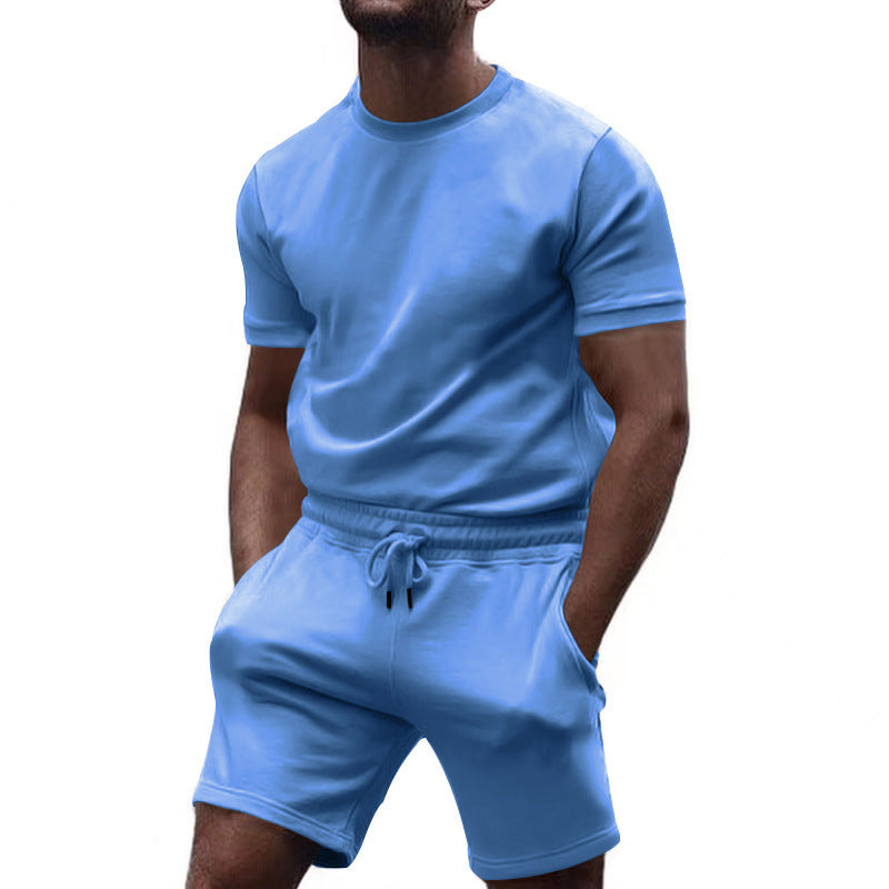 Herren Sportoutfit Rundhals Leicht Elastisch Laufshorts