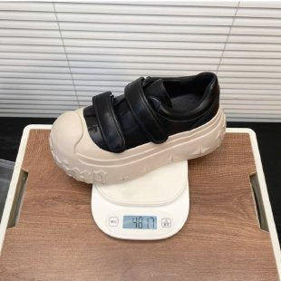Damen Sneaker Veloursleder Sportlich Klettverschluss Schwarz