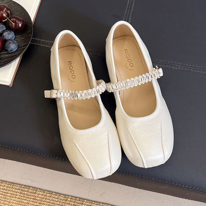 Damen Ballerinas Elegantes Design mit Riemchen