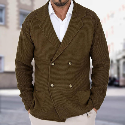 Herren Strickjacke Mit Schalkragen Modern Knöpfe
