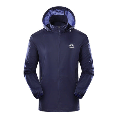 Herren Outdoorjacke Leicht Wasserabweisend Verstellbares Kapuzen