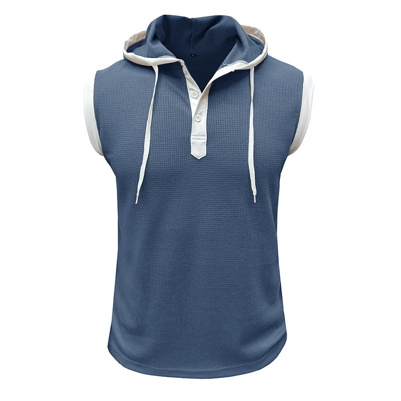 Herren Kapuzenshirt Ärmellos Sportlich Modern