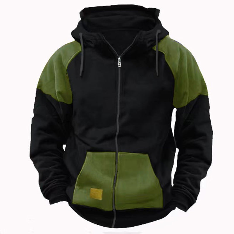 Herren Kapuzenjacke Sportlich Modern Kontrastdetails