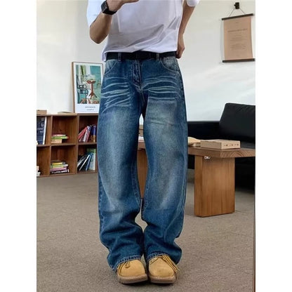 Herren Jeans Bequem Weite Passform Lässig