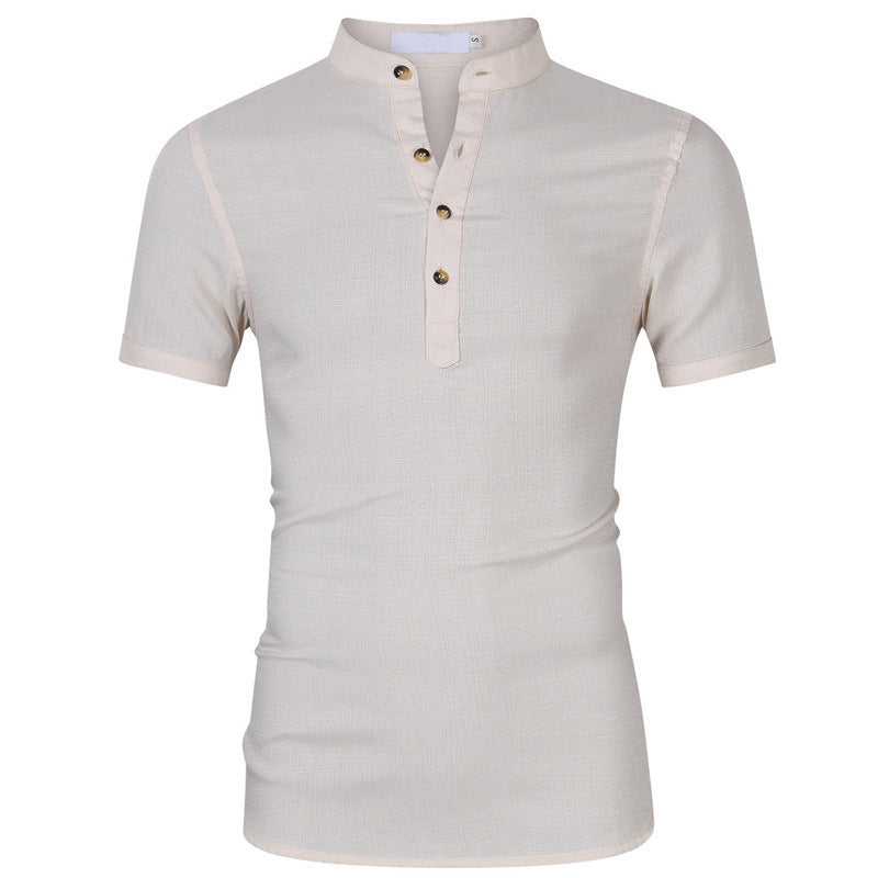 Herren Hemd Kurzarm Henley Style Modern