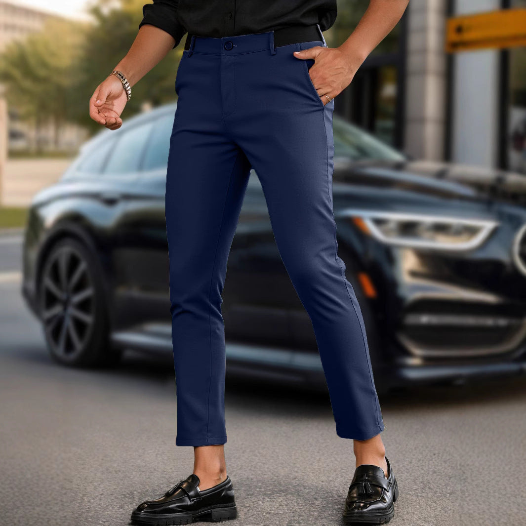 Herren Slim-Fit Hose Elastischer Bund Maßanfertigung Modisch