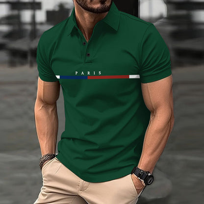 Herren Polohemd mit stylischem Druck Berlin Modern