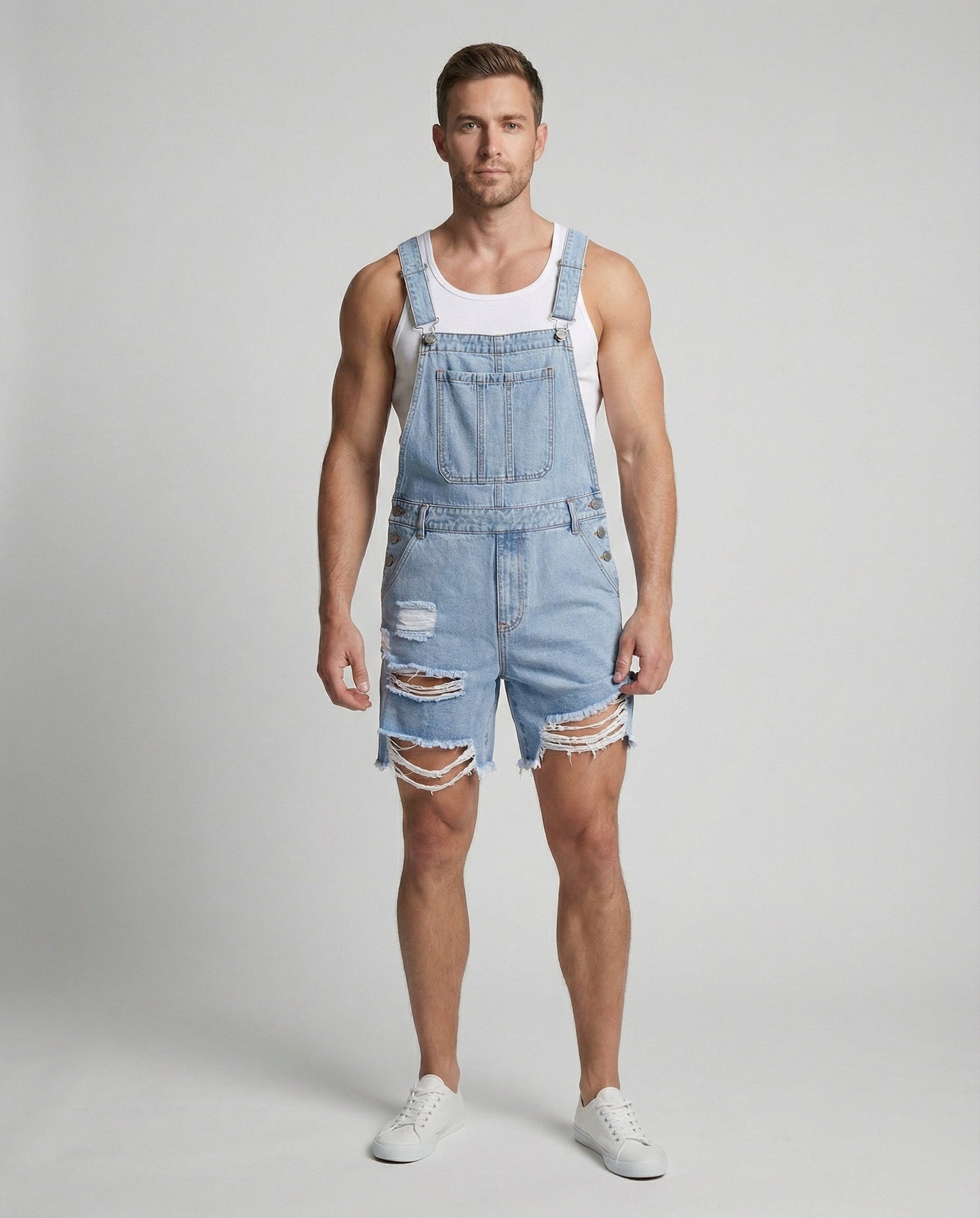 Herren Ripped Denim Shorts Destroyed Style - BerlinGlamour