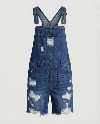 Herren Ripped Denim Shorts Destroyed Style