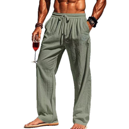 Bequeme Herren Leinenhose Elastisch Sommerhose