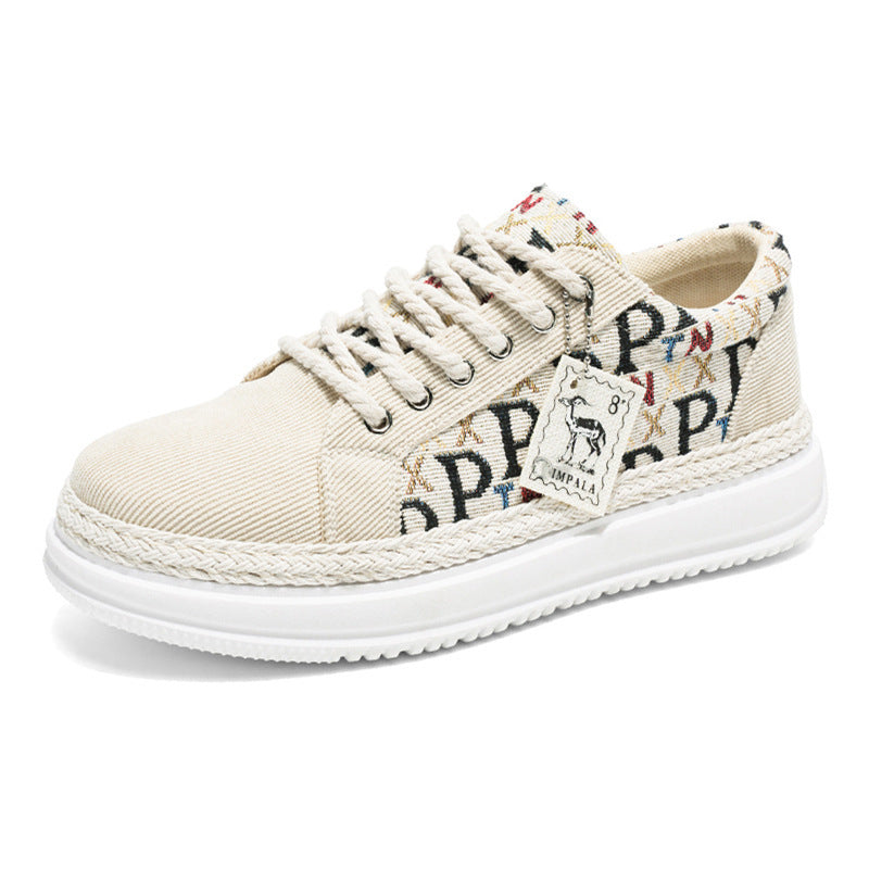 Damen Sneaker Modisch Geflochtene Sohle Bequem Canvas