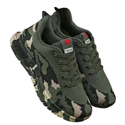Damen Sneaker Sportlich Camouflage Laufschuhe