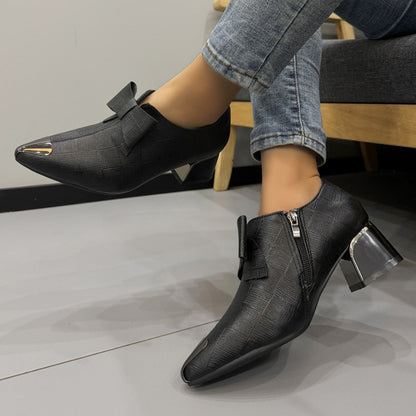 Damen Stiefeletten Elegant Schleifen Detail Modern