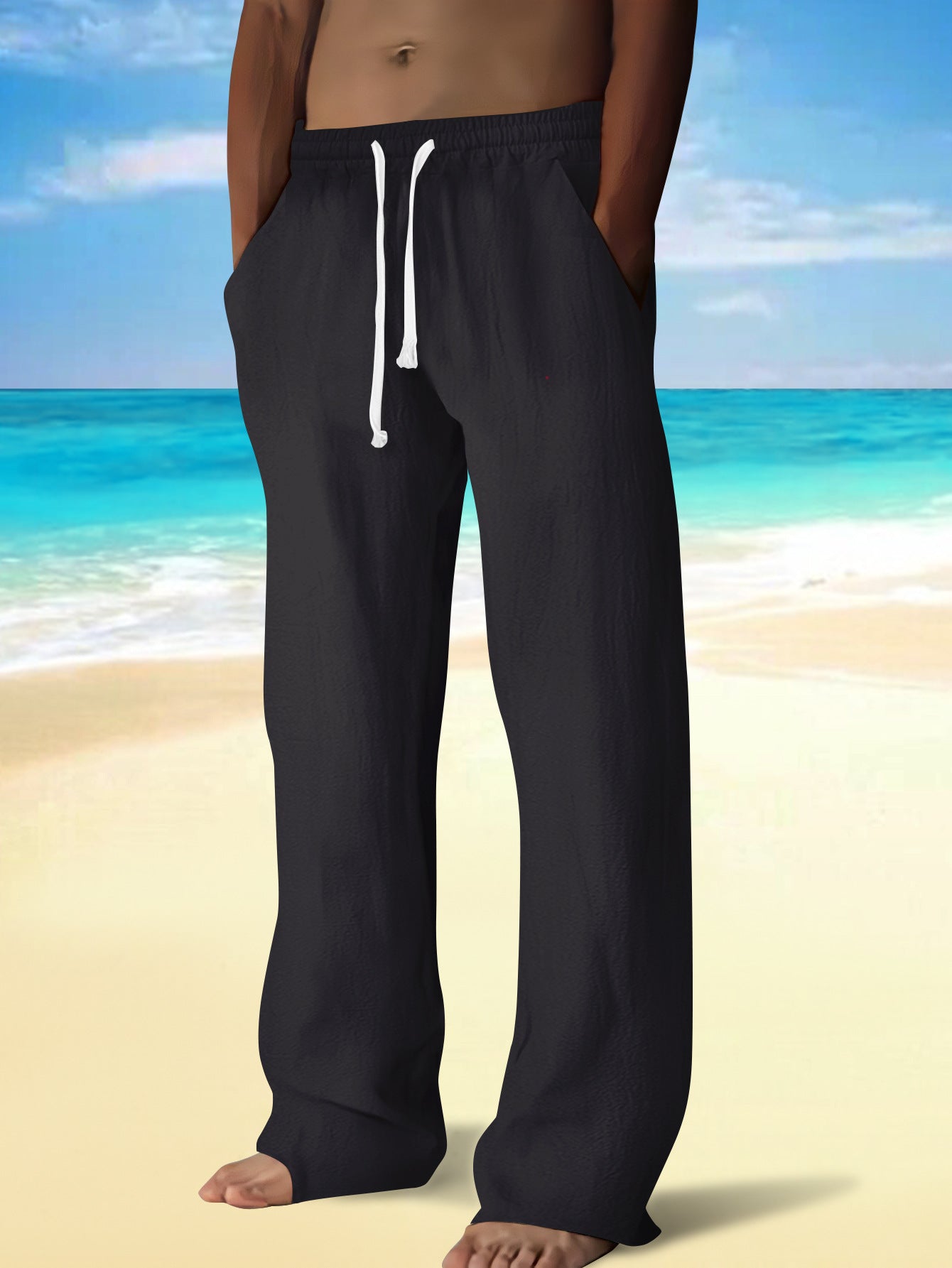 Herren Strandhose Leicht Freizeithose Sommer