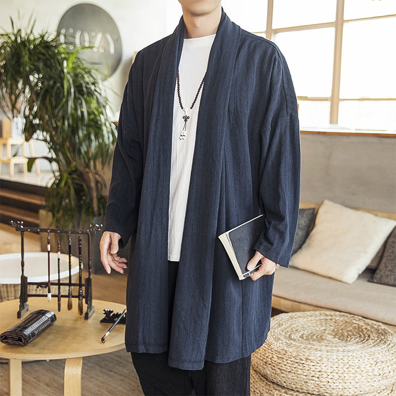 Herren Kimono-Jacke Lässig Elegant Weich