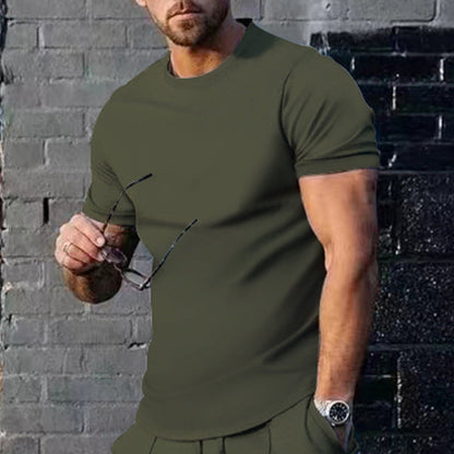 Herren T-Shirt Rundhals atmungsaktiv Baumwolle Weich