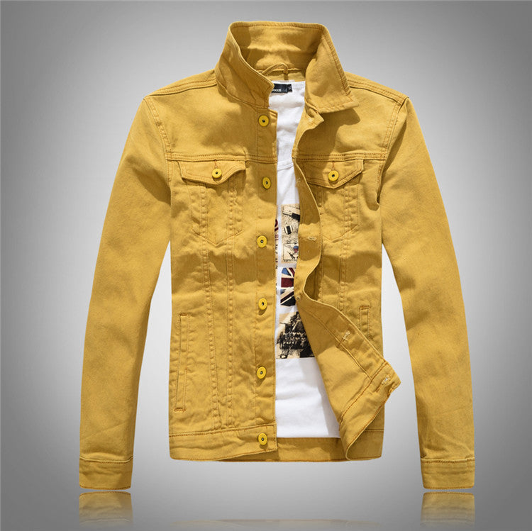Herren Denimjacke Modern Stehkragen Taschen Elegant - BerlinGlamour