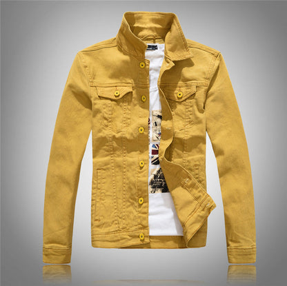 Herren Denimjacke Modern Stehkragen Taschen Elegant - BerlinGlamour