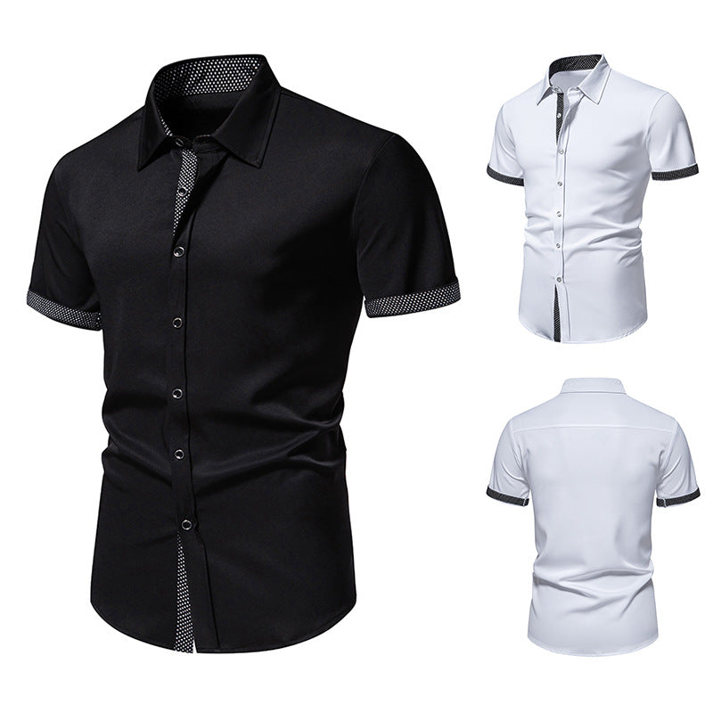 Herren Kurzarmhemd Klassisch Modern mit Kontrastdetails - BerlinGlamour