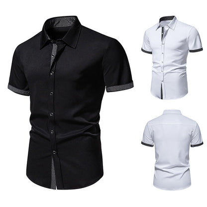 Herren Kurzarmhemd Klassisch Modern mit Kontrastdetails - BerlinGlamour