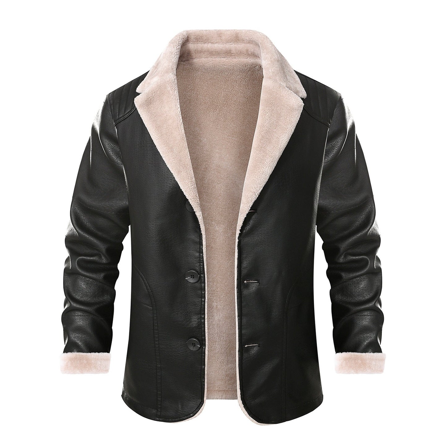 Herren Lederjacke Warm Elegant Mit Innenfutter