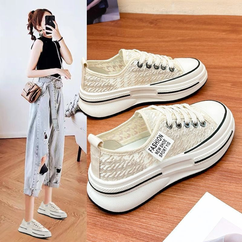 Damen Sneaker Plateau Modisch Atmungsaktiv