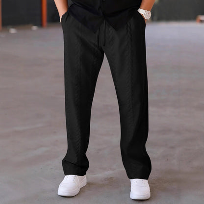 Herren Jogginghose Stretch mit Kordelzug und Struktur Optik