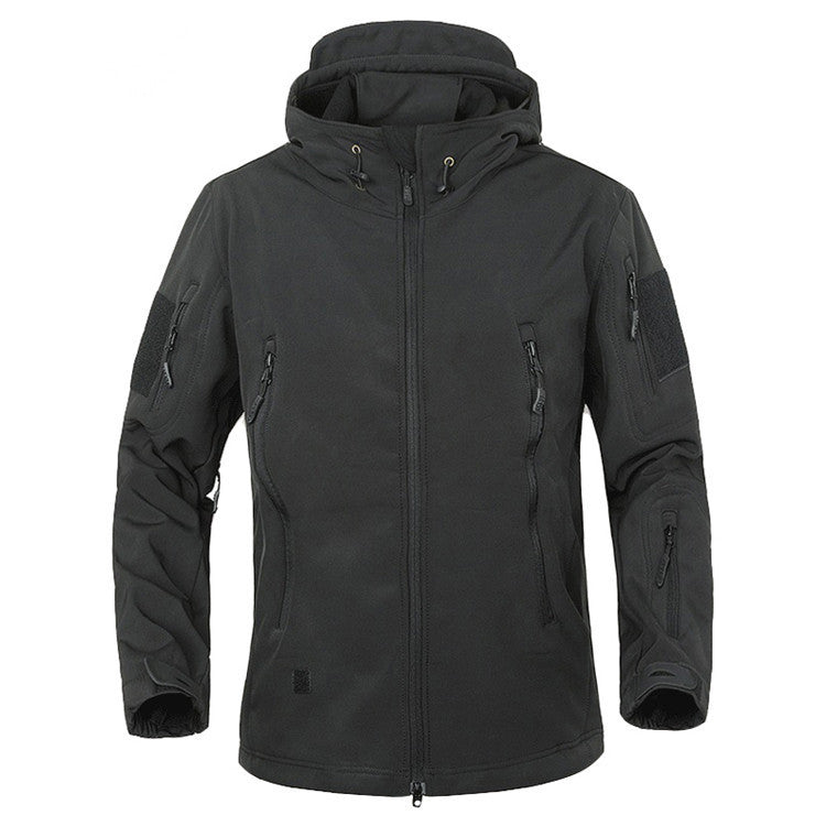 Herren Softshelljacke Wasserdicht Abnehmbarer Kapuze Outdoor