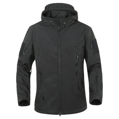Herren Softshelljacke Wasserdicht Abnehmbarer Kapuze Outdoor
