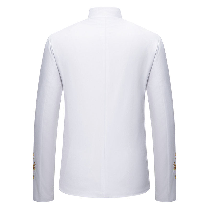 Herren Blazer Elegant Gold Stickerei Modern