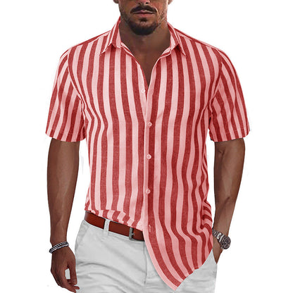 Herren Hemd Kurzarm Streifen Modern