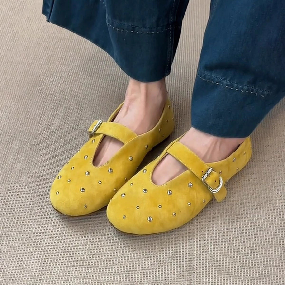 Damen Ballerinas Glitter mit Riemchen und modischem Design