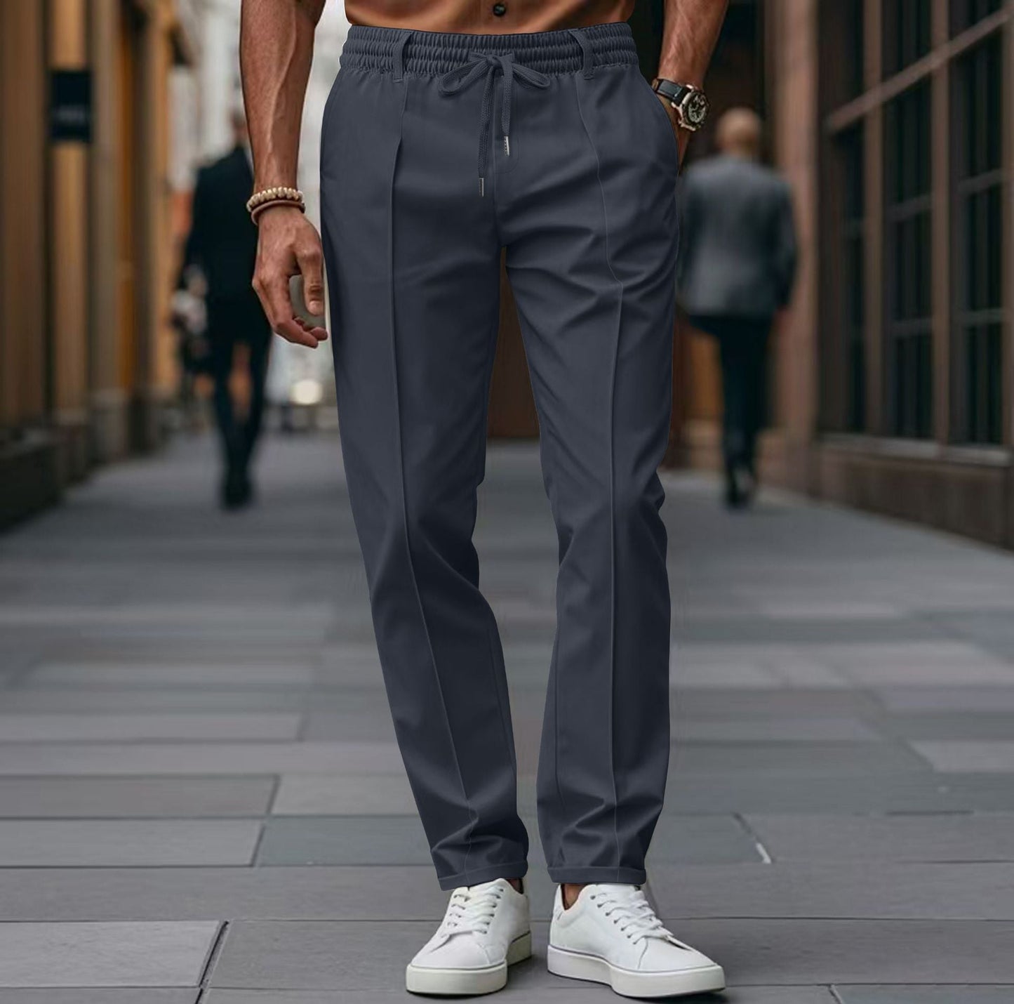 Herren Chinohose Elegant Dehnbar Mit Taschen