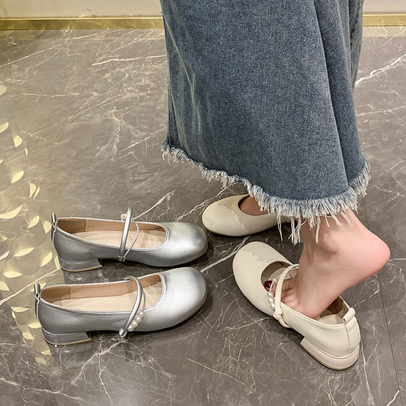 Damen Ballerinas Elegante Perlenschmuck Schuhe - BerlinGlamour