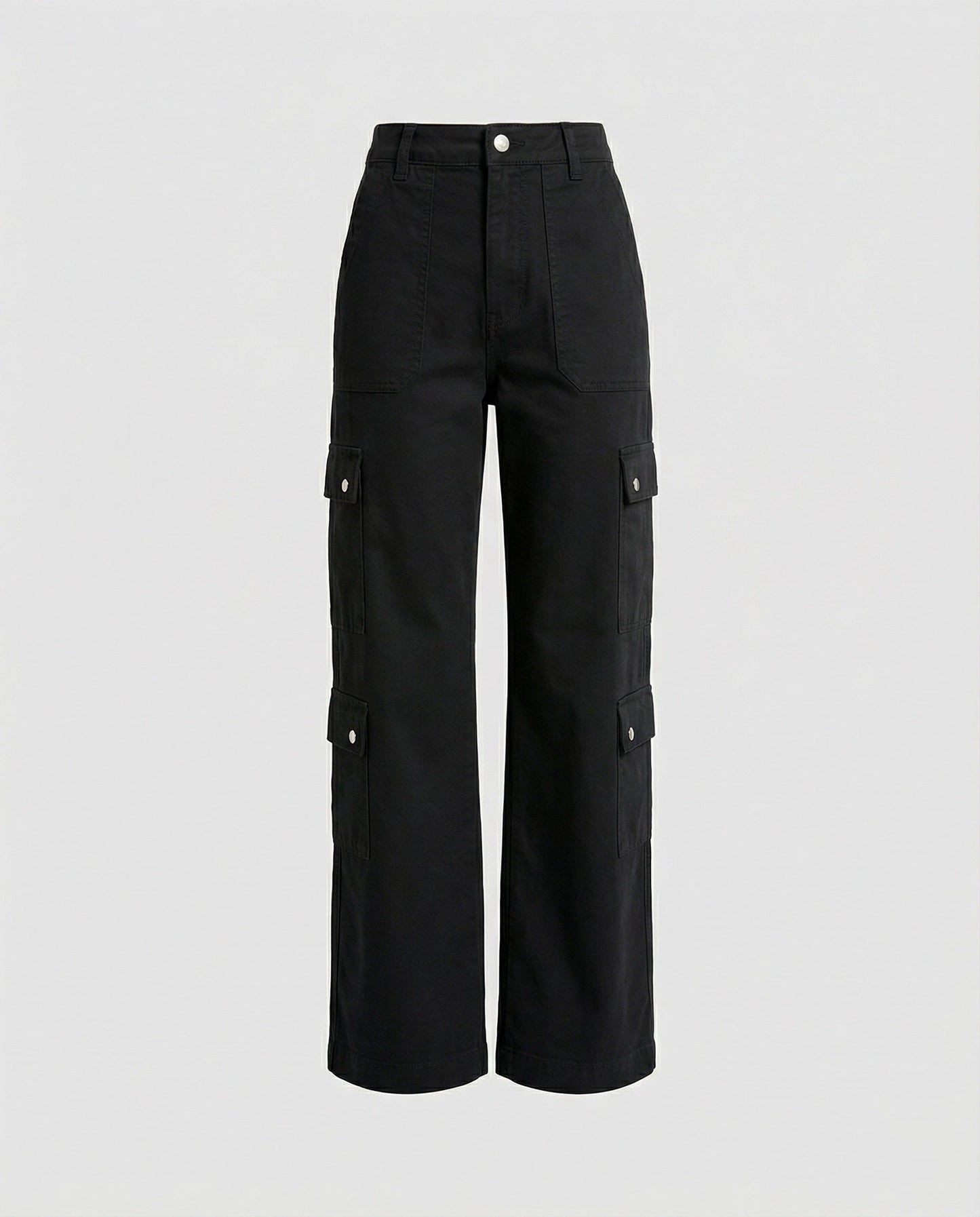 Damen Cargohose Schmale Bein Mit Druckknöpfen Modern