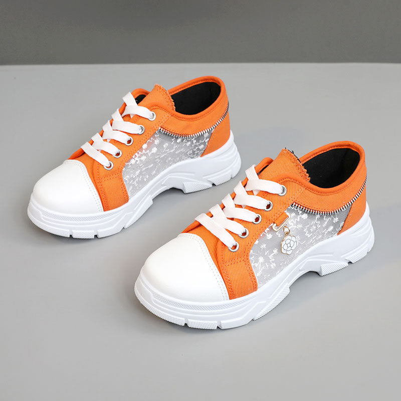 Damen Sneaker Transparent Reißverschluss Modisch