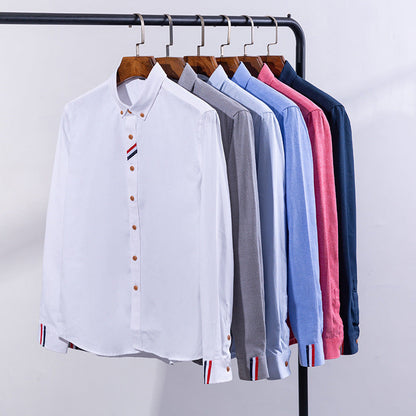 Herren Hemd Chambray Blau Modern Mit Kontrast - BerlinGlamour