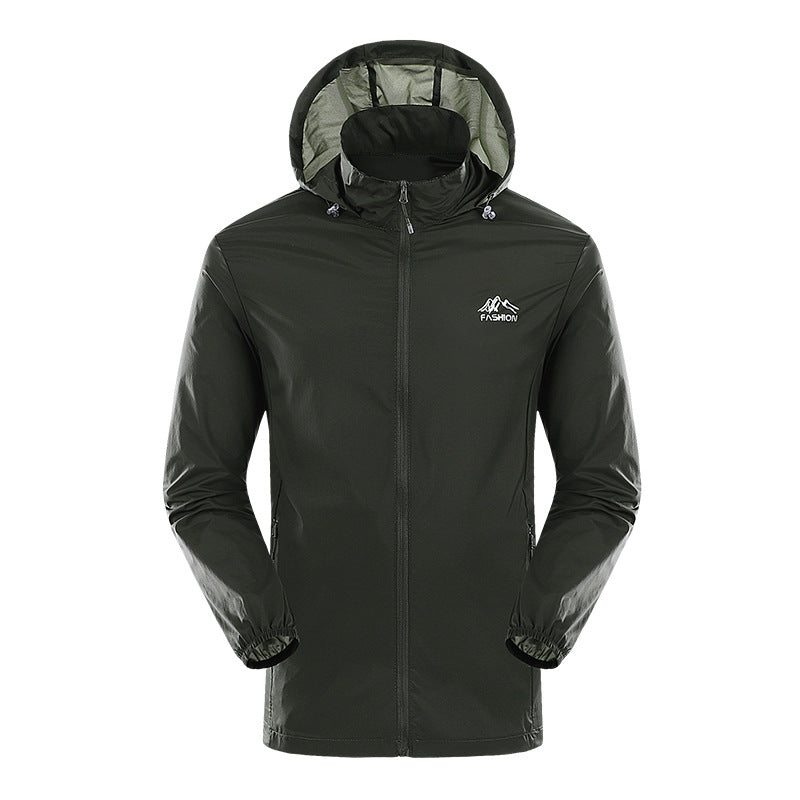 Herren Outdoorjacke Leicht Wasserabweisend Verstellbares Kapuzen