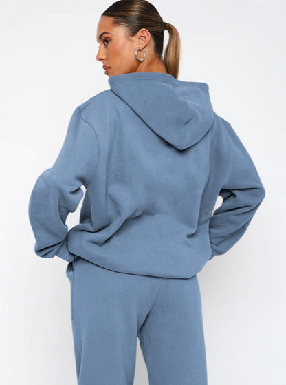 Damen Hoodie Set Oversized Jogger Komplettsatz Warm