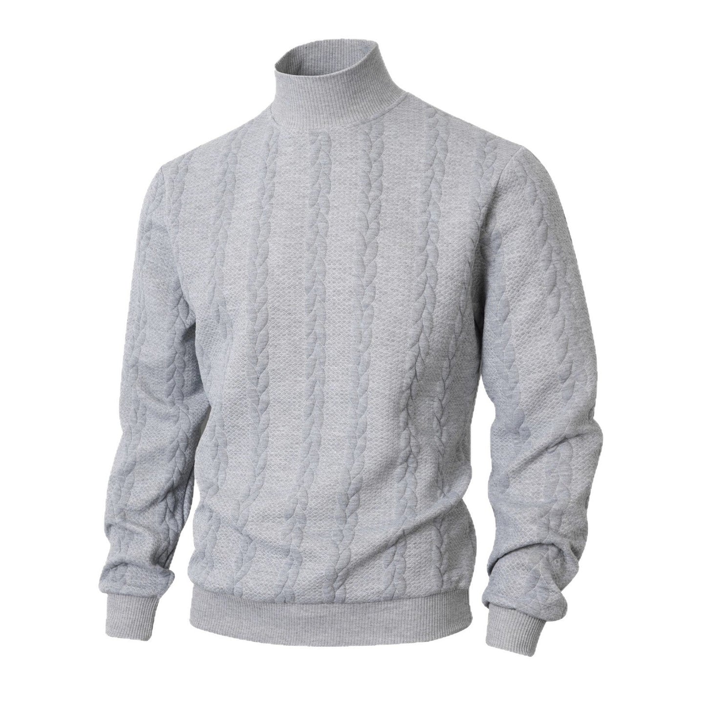 Herren modischer Pullover mit strukturiertem Stehkragen Berlin-Glamour