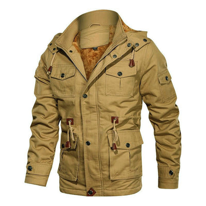Herren Outdoor-Jacke Warm Gefüttert mit Taschen