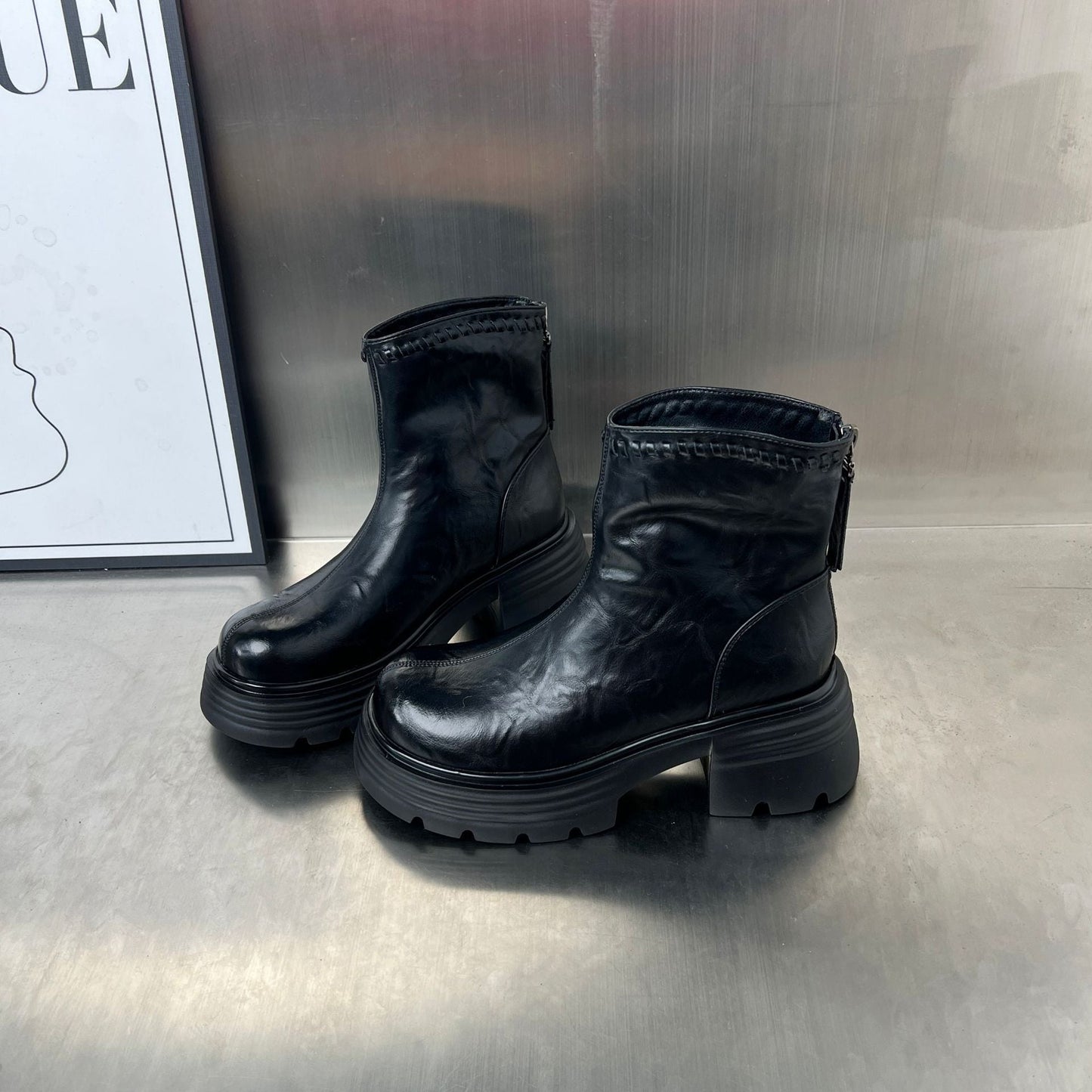 Damen Stiefeletten Leder Hochwertig Robust Trendy