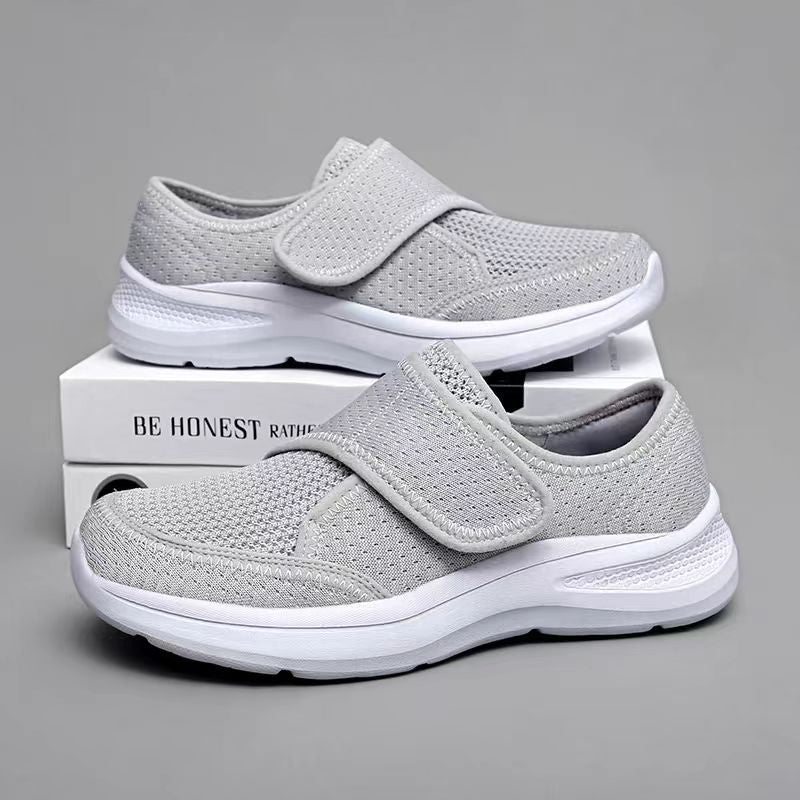Damen Sneaker Bequem Tragbar Elastisch Klettverschluss