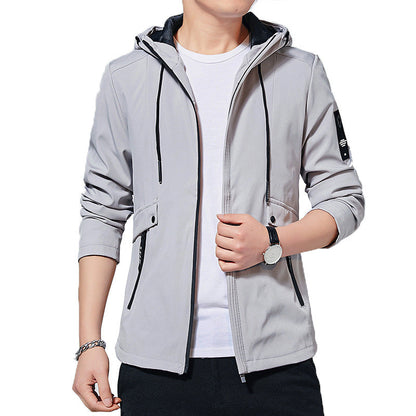 Herren Outdoorjacke Sportlich Verstellbare Kapuze Wasserdicht