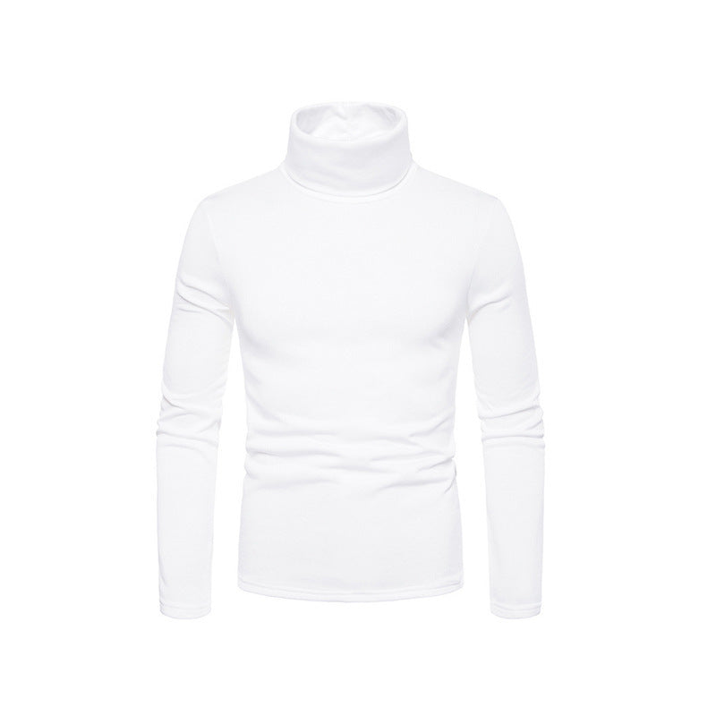 Herren Rollkragenpullover Fein Strick Modern Schwarz
