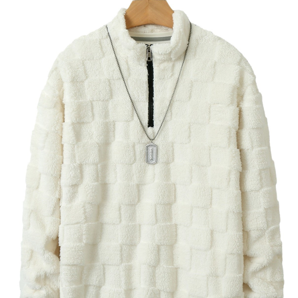 Herren Pullover Modern Samtig Reißverschluss