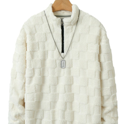 Herren Pullover Modern Samtig Reißverschluss
