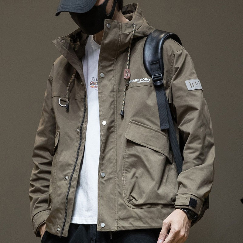 Herren Outdoor-Jacke Funktionsjacke Wasserdicht mit Kapuze - BerlinGlamour